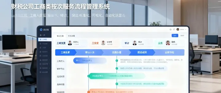 财税公司工商业务及外勤人员的流程化透明化管理（雅达管理）
