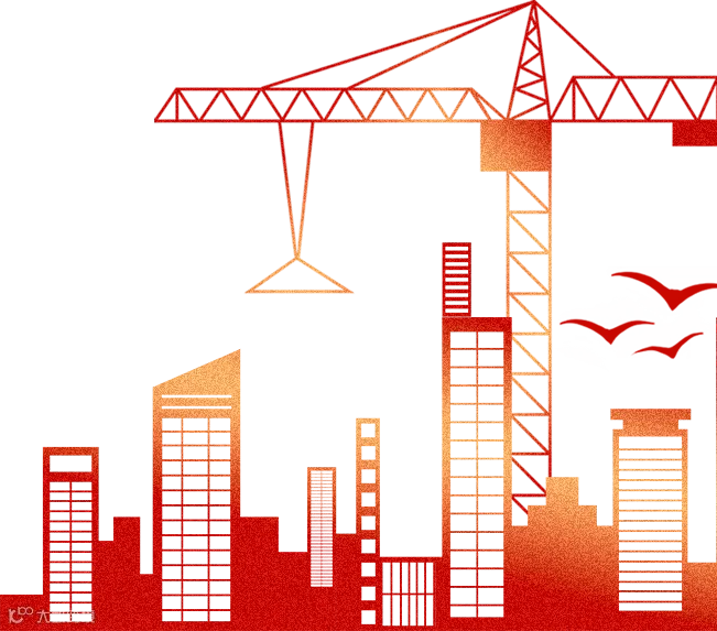建筑+塔吊+大雁+夕阳.png