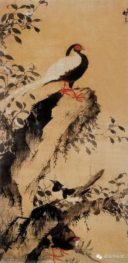 《山茶白羽图》林良