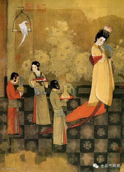 明·唐寅《孟蜀宫伎图》局部 现藏故宫博物院