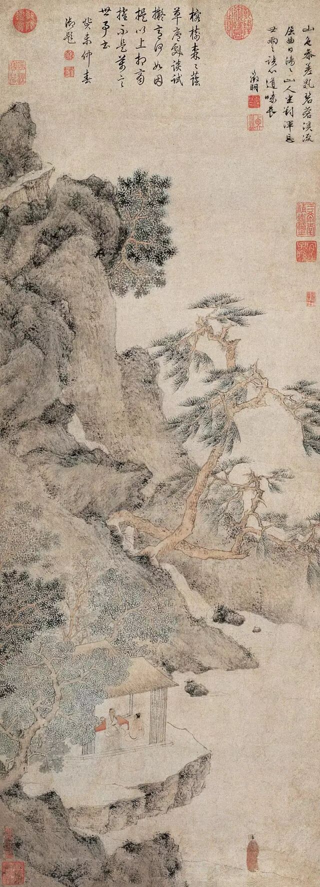 文徵明 <wbr><wbr><wbr>绢本山水<wbr><wbr><wbr>立轴等作品选