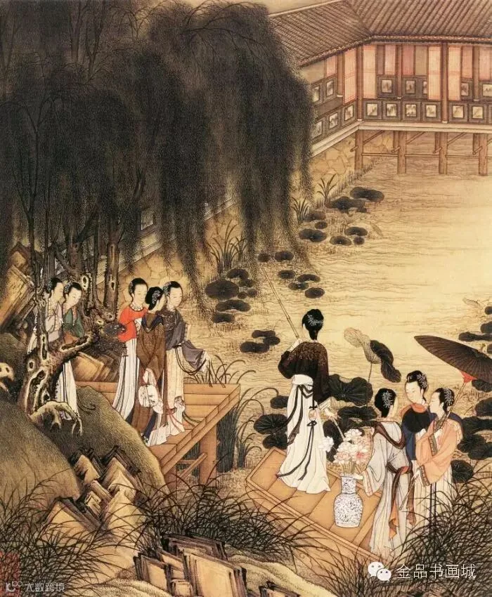 陈枚·月漫清游图(之四)《游湖赏荷》 现藏北京故宫博物院
