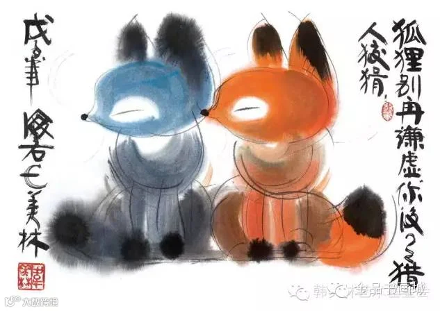 惹人怜爱!韩美林动物水墨作品欣赏