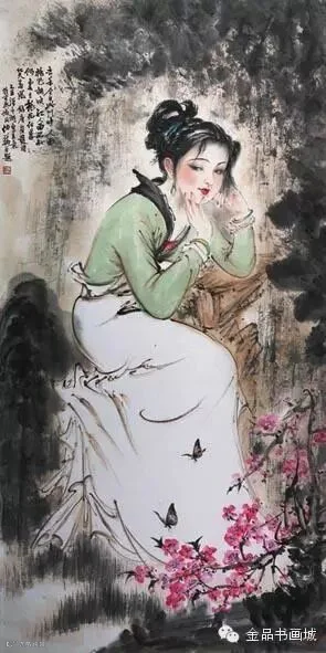 清·金品卿《人面桃花》