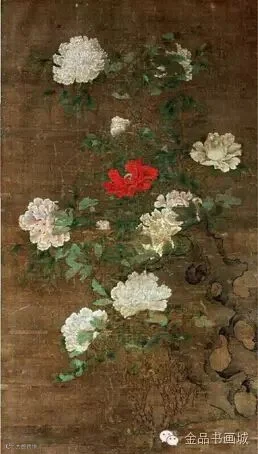 佚名《牡丹湖石图》