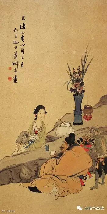 清·倪田《钟馗仕女图》 徐悲鸿纪念馆藏