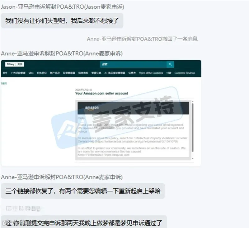麦家支持专利侵权申诉案例｜精准抗辩实现链接全恢复