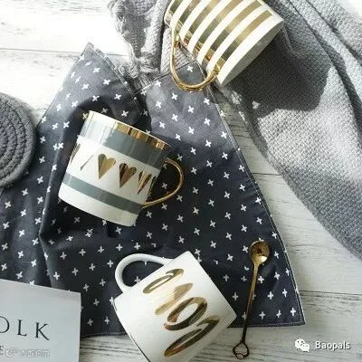 ceramic golden mugs