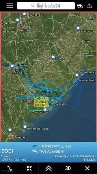 787-10首飞飞行轨迹