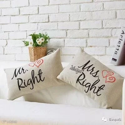 Mr. & Mrs. Right Pillows