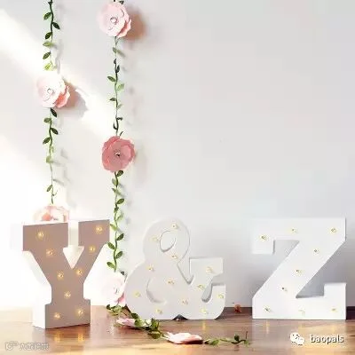 wooden letter lights