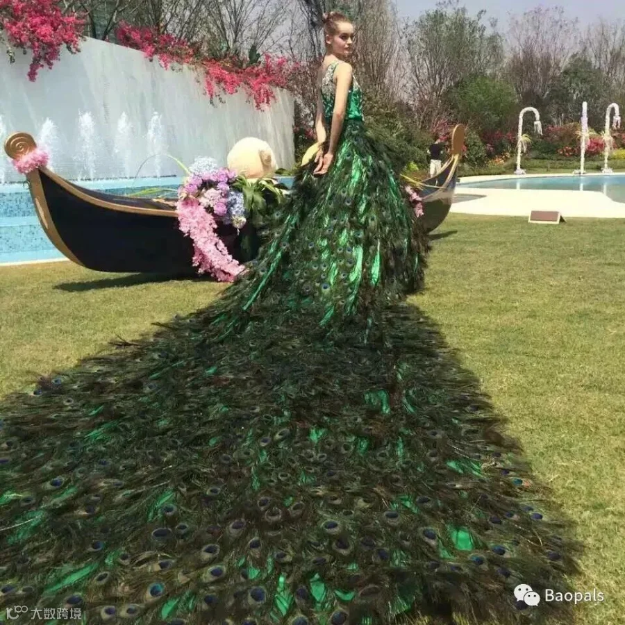 peacock feather dress