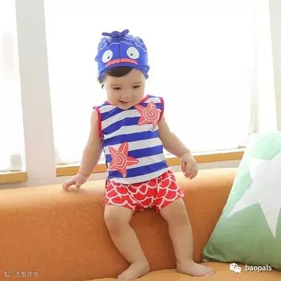 baby swimsuit and cap set