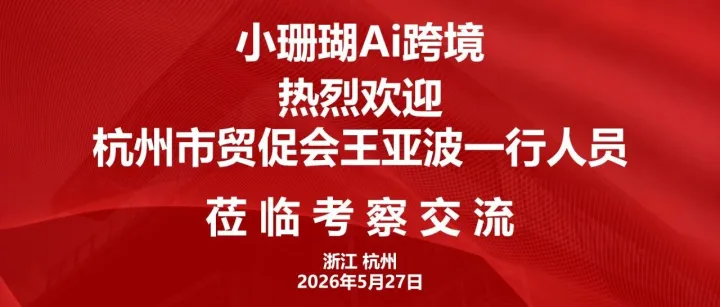 中国国际贸促会杭州市委员会王亚波一行莅临小珊瑚 AI考察调研，共话出海新机遇