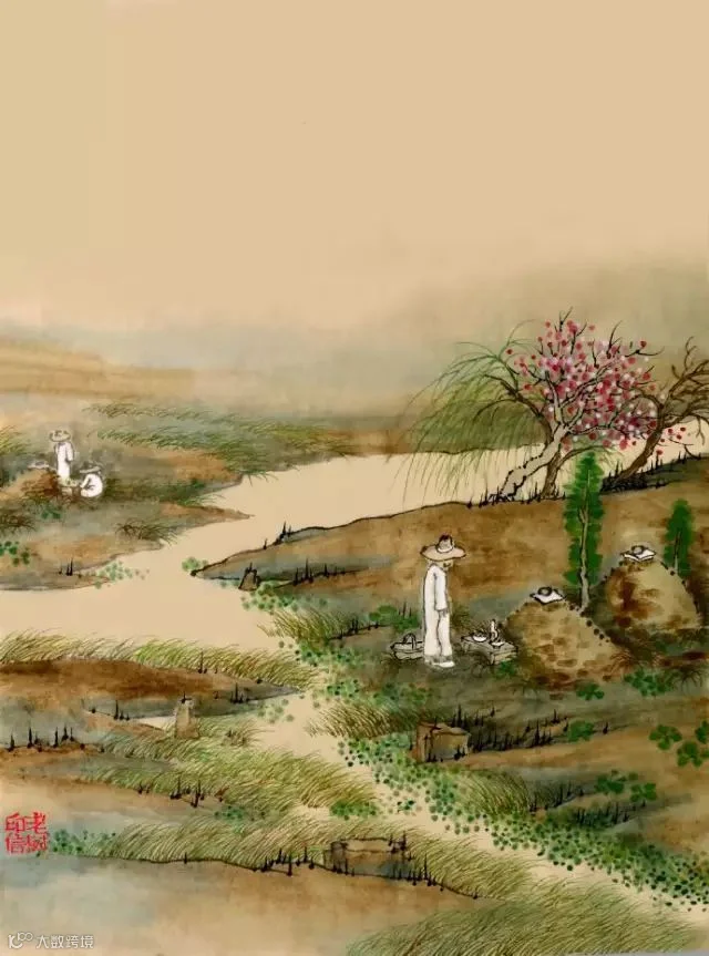 烟雨十里春深,落花轻覆草痕。陌上青青柳色,心中念念故人。.jpg