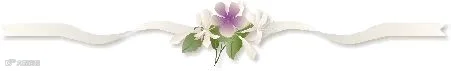 紫色小花彩带飘逸分割线