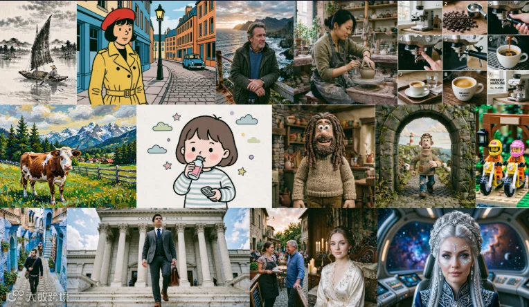 通用文本转图像生成，最大分辨率可达 2,048 × 2,048。