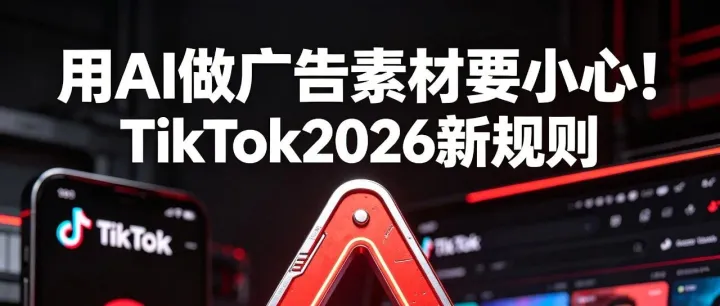 用AI做广告素材要小心！TikTok2026新规则：这5种AI内容直接封户