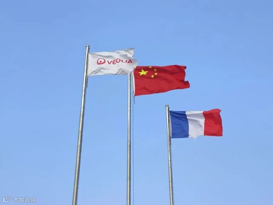 李航  《晴空下的三色》澄澈的蓝天为幕，三面旗帜在风中舒展飘扬。中国国旗的鲜红与五星格外醒目，法国国