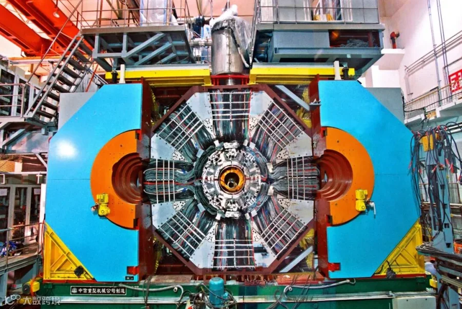 The upgraded BESIII spectrometer at the Beijing Electron-Positron Collider during its second phase of construction in Beijing, 2008. From Chinese Academy of Sciences