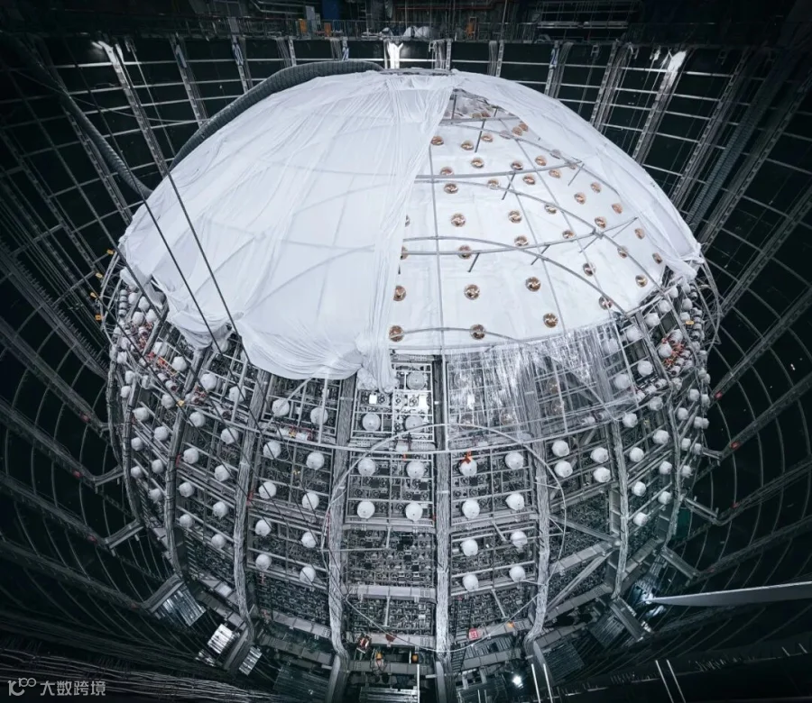 Construction of the Jiangmen Underground Neutrino Observatory (JUNO) detector, a giant sphere filled with 20,000 tons of specialized liquid, in Guangdong province, 2024. Wu Yuqin/VCG