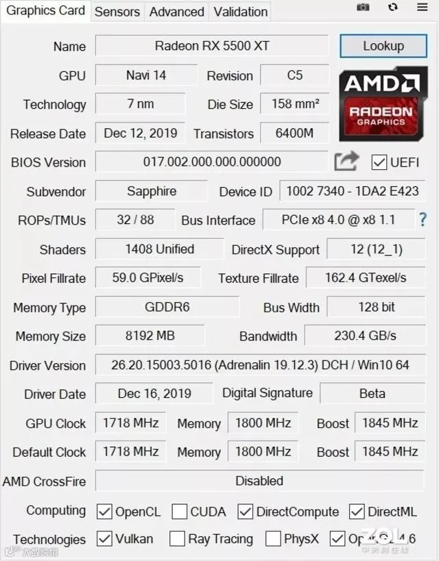 迪兰 5500XT 超白金极光特别版评测