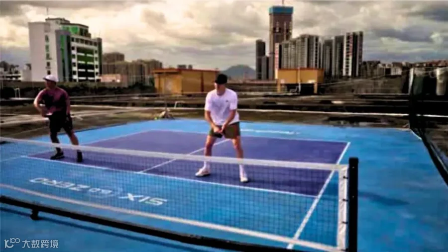 Six Zero’s pickleball court on the rooftop of their factory.