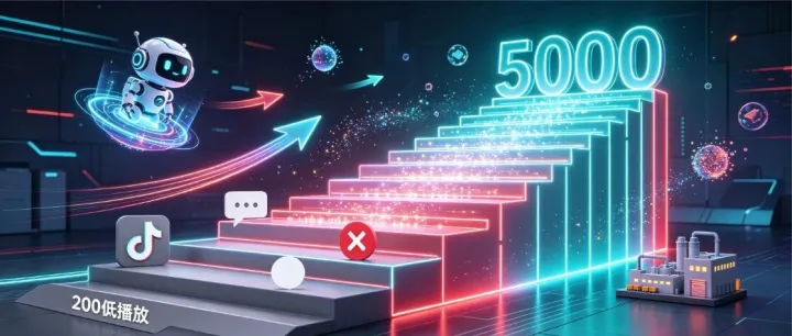 TikTok播放量低？做了3个月还卡在200？我换了这4个操作：AI上热门+截流+投流，播放量破5000