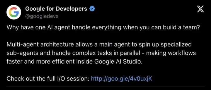 Google官宣：别让一个AI单干了！AI Studio上线「Agent团队」，主Agent一声令下，子Agent全线出击