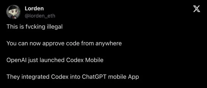 OpenAI Codex Mobile炸裂曝光！手机变身Agent指挥中心，躺床上就能审批代码，开发者集体破防