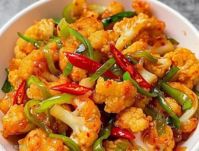 饭店的干锅菜花原来是这样做,有技巧没难度,香辣脆爽太费饭了