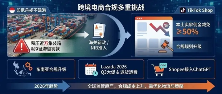 印尼港口积压与TikTok佣金新政，跨境电商合规升级