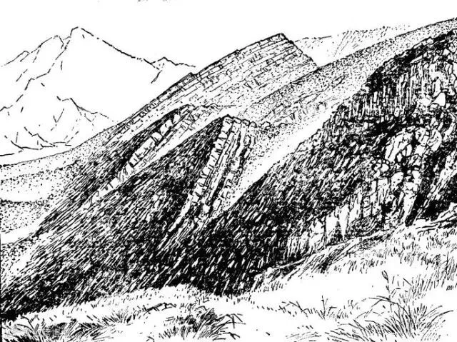 河南偃师五佛山断层形成的断层三角面.jpg
