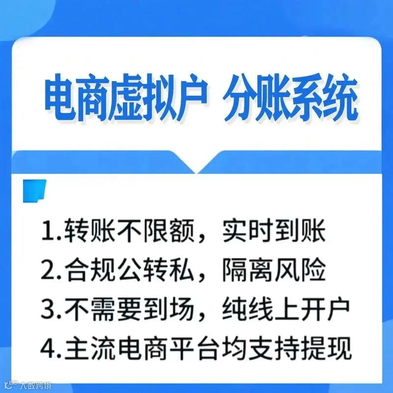 虚拟户分账系统本地服务连锁店全域电商均可.虚拟户主要用于资金
