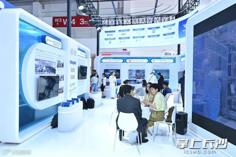 宾客在展会上进行现场交流。照片均为通讯员 张通 摄