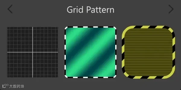 Grid pattern examples with high performance on a user interface