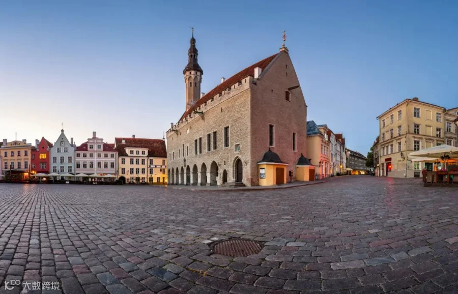 Tallinn Town Hall, Raekoja Square at Sunrise - Stock Photo | Anshar Images