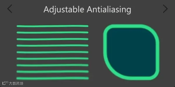 A canvas rendering example with adjustable antialiasing, which allows creatively rendering shadows, glows, and more