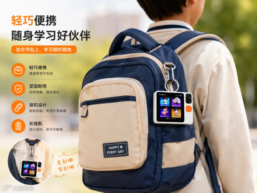 BoBo挂在书包上的便携场景