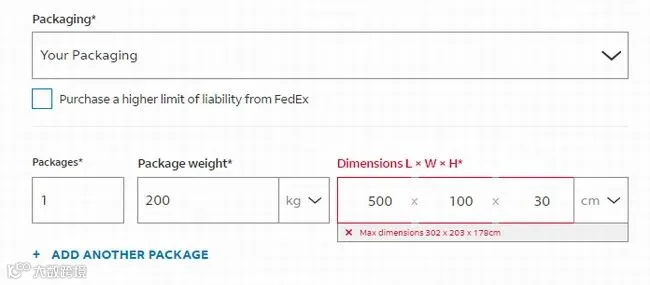 日本到香港FEDEX托盘接受最大尺寸