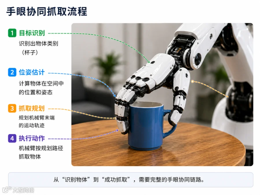 图3 手眼协同抓取流程