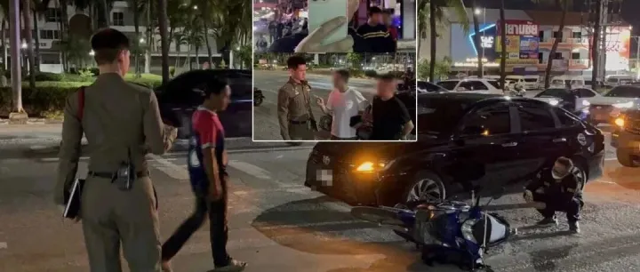 【视频】醉驾追尾、拒测酒精！中国游客芭堤雅撞车，被警方控制