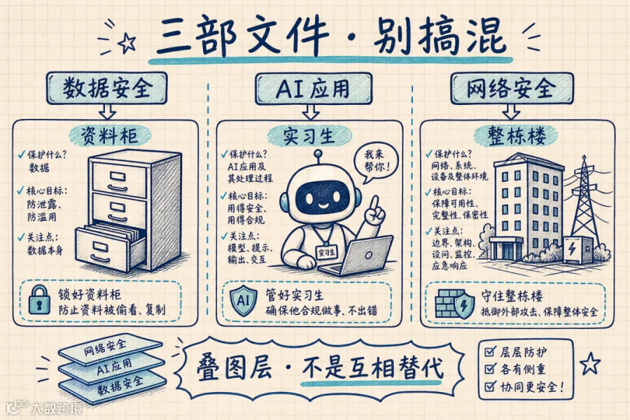 00-TODO/金融服务消保自媒体/20260704_金融业网络安全管理办法/20260704_金融业网络安全管理办法_imgs/01-three-laws-layers-16x9.png