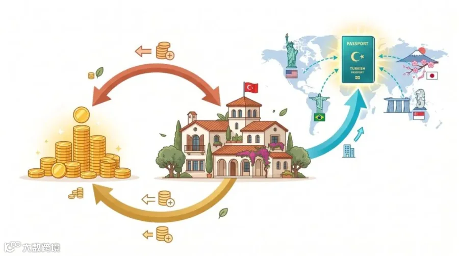 40万美金 flow: stocks to property to passport