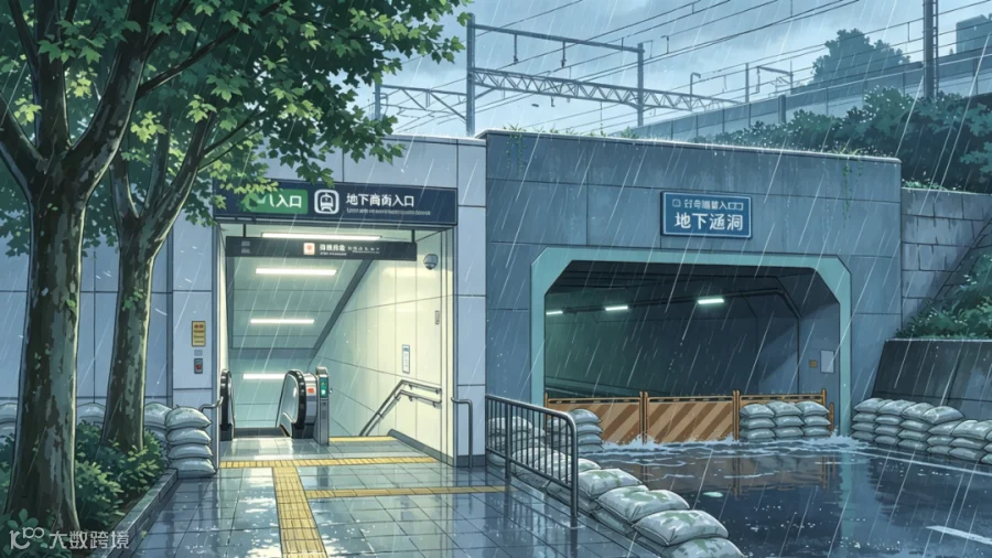 台风背景下关闭小吃店总电阀的卡通场景 (5).png