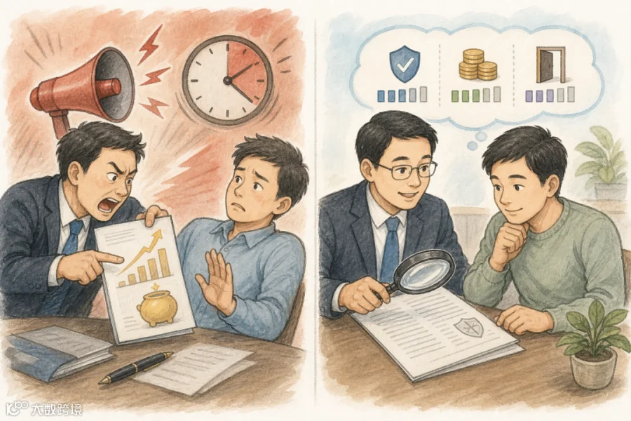 08-运营推广/02-内容创作/利他性回复话术/imgs/01-comparison-push-vs-advisor.png