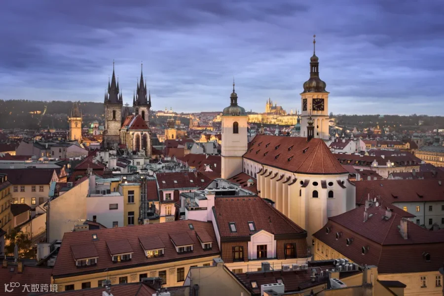 Prague Old Town, Church of St James at Blue Hour - Stock Photo | Anshar ...