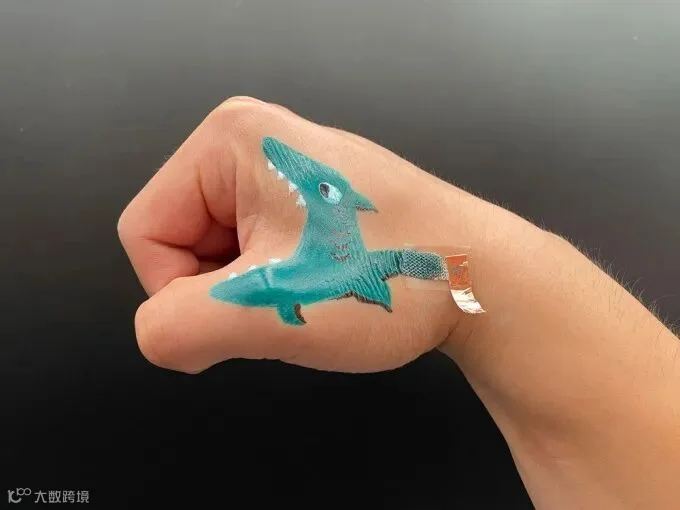 The team’s paint-on sensor, which can measure heart, muscle, and brain activity, can be applied to the body in any desired design. Provided by Wanqing Zhang, PhD candidate (first author) in Engineering Science and Mechanics at Penn State University, USA