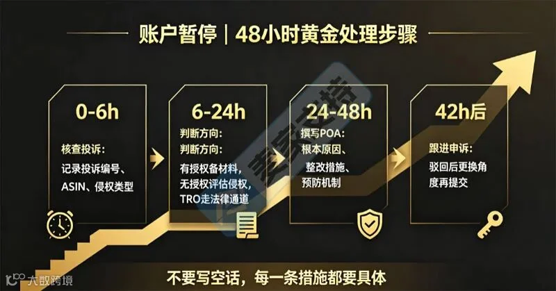 亚马逊账户因知识产权投诉被暂停,48小时内必须做哪些事?