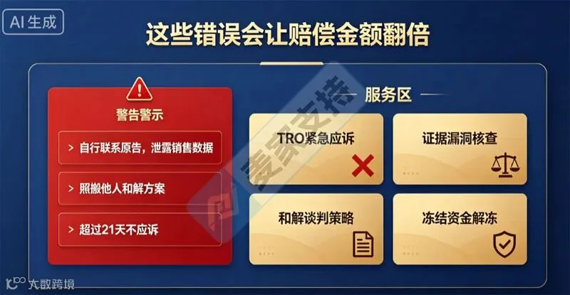 收到GBC律所TRO起诉、账户被冻结，原告索赔23万美金怎么应对？